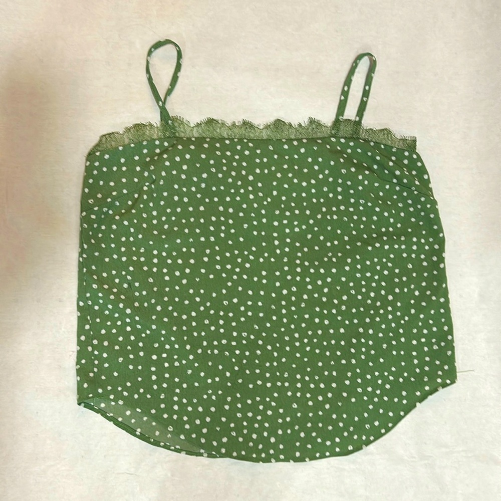 Heartloom green dotted Top